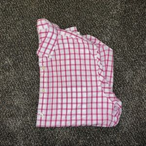 J. Crew pink striped Sun-Washed Oxford Button-Up L